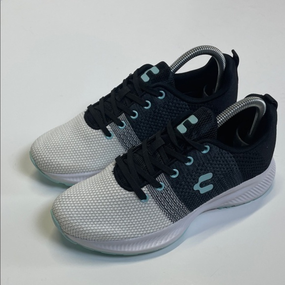 Charly Knit Running Shoes Black Gray Teal Athletic Sneakers Womens Size 7